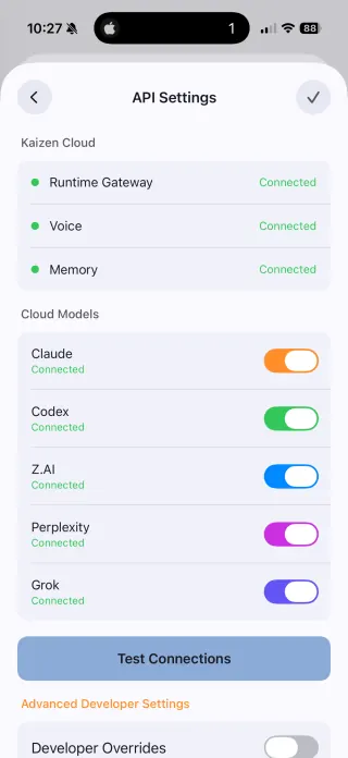 iOS API and cloud model toggles thumbnail.