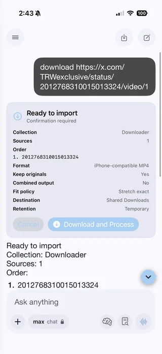 KaizenAI iOS download confirmation card thumbnail.