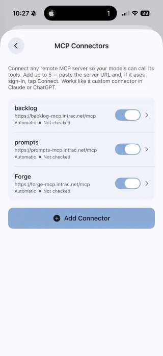 iOS MCP connector controls thumbnail.